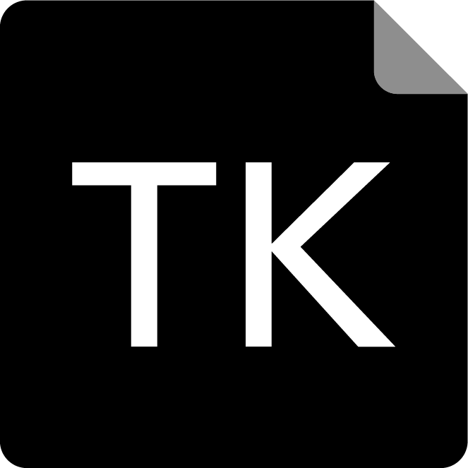 Black square with the letters TK in the middle in white.